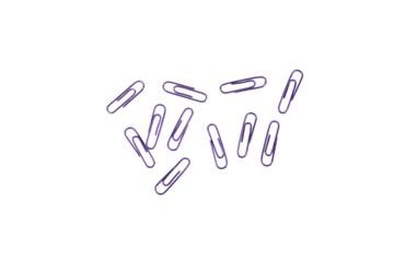 Colorful paper clip isolated on transparent background