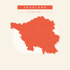 Vector illustration vector of Saarland map Germany
