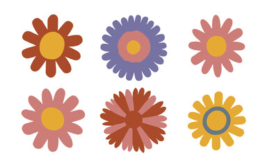 Abstract flowers vector clipart. Spring illustration.