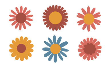 Abstract flowers vector clipart. Spring illustration.