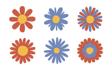 Abstract flowers vector clipart. Spring illustration.
