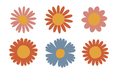Abstract flowers vector clipart. Spring illustration.