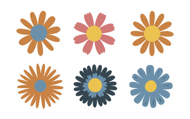 Abstract flowers vector clipart. Spring illustration.