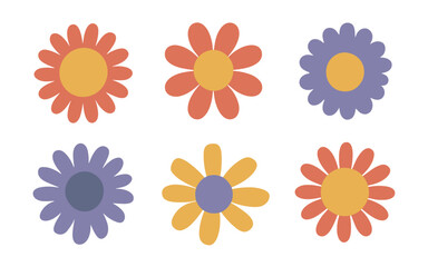 Abstract flowers vector clipart. Spring illustration.