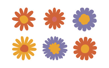 Abstract flowers vector clipart. Spring illustration.