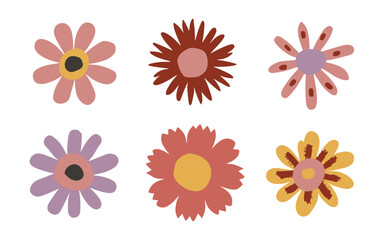 Abstract flowers vector clipart. Spring illustration.