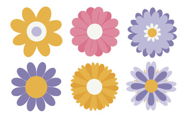 Abstract flowers vector clipart. Spring illustration.