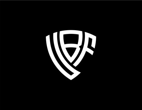 UBF creative letter shield logo design vector icon illustration