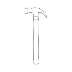 Hand drawn Kids drawing Cartoon Vector illustration claw hammer icon Isolated on White Background