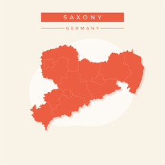 Vector illustration vector of Saxony map Germany