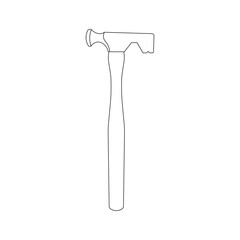 Hand drawn Kids drawing Cartoon Vector illustration drywall hammer icon Isolated on White Background
