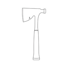 Hand drawn Kids drawing Cartoon Vector illustration hachet hammer icon Isolated on White Background