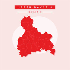 Vector illustration vector of Upper Bavaria map Germany