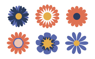Abstract flowers vector clipart. Spring illustration.