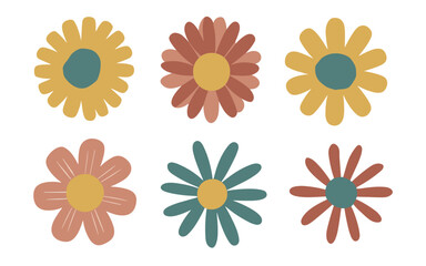 Abstract flowers vector clipart. Spring illustration.