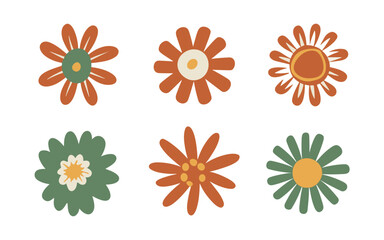 Abstract flowers vector clipart. Spring illustration.