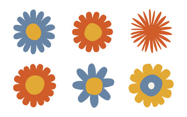 Abstract flowers vector clipart. Spring illustration.