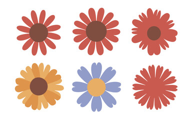 Abstract flowers vector clipart. Spring illustration.