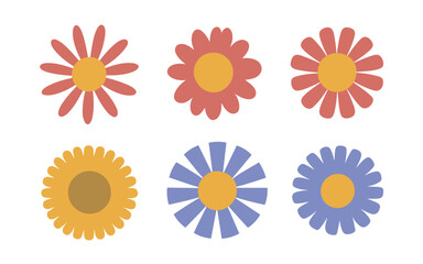 Abstract flowers vector clipart. Spring illustration.