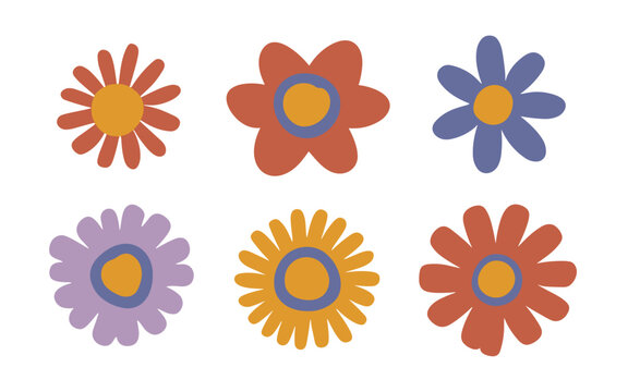 Abstract flowers vector clipart. Spring illustration. © TasaDigital