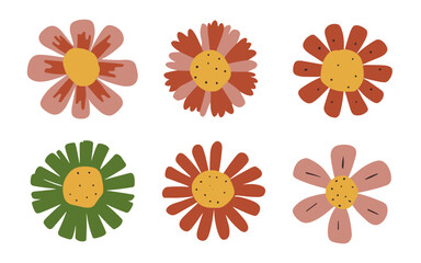 Abstract flowers vector clipart. Spring illustration.