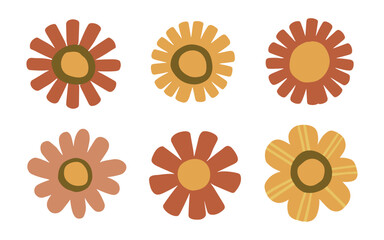 Abstract flowers vector clipart. Spring illustration.