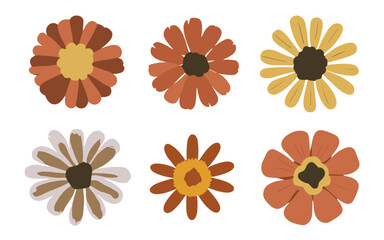 Abstract flowers vector clipart. Spring illustration.