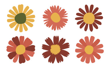 Abstract flowers vector clipart. Spring illustration.