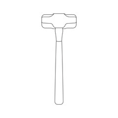 Hand drawn Kids drawing Cartoon Vector illustration sledge hammer icon Isolated on White Background
