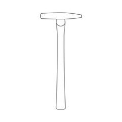 Hand drawn Kids drawing Cartoon Vector illustration tack hammer icon Isolated on White Background
