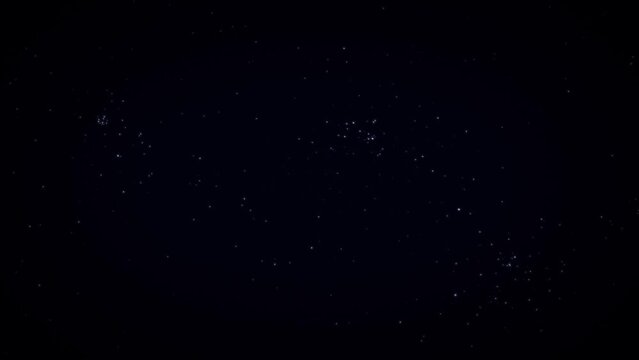 Starry night sky with twinkling stars. Abstract particle background.