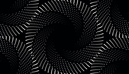 Seamless geometric pattern of halftone dots circles