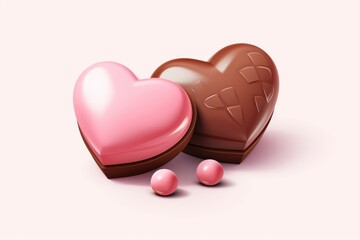 Happy Valentine's Day Three-dimensional chocolate cake gift set For lovers and important people generative by ai