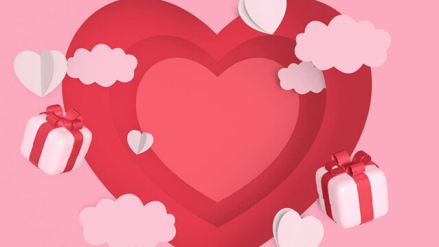 realistic Valentine's Day love element animated video