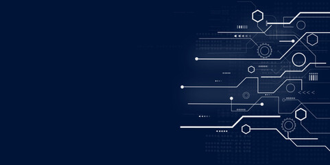 Abstract circuit board futuristic technology processing background, abstract blue medical technology background, futuristic technology business background.