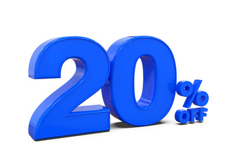 20 percent off sale blue 3d Number 