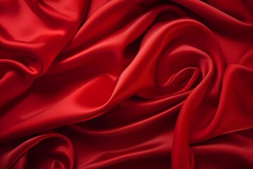 Obraz premium Beautiful smooth elegant wavy red satin silk luxury cloth fabric texture, abstract background design. Copy space. Card or banner