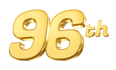 96th anniversary gold 3d number 