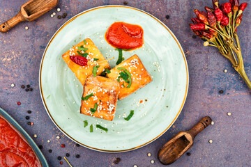 Fried soy cheese tofu