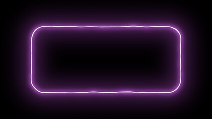 neonfarbender leuchtender Rahmen mit runden Ecken auf schwarzem Hintergrund, pink, Hingucker, auffällig, Beleuchtung, Infokasten, Infobox, Highlight, Schild, modern
