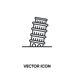 Pisa tower vector icon . Modern, simple flat vector illustration for website or mobile app. Italy symbol, logo illustration. Pixel perfect vector graphics