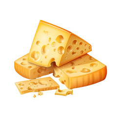  Appetizing cheese on transparent background