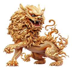 chinese lion statue On a transparent background