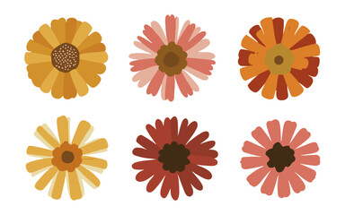 Abstract flowers vector clipart. Spring illustration.