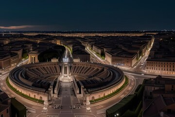 Obraz premium Città dall'alto in notturna
