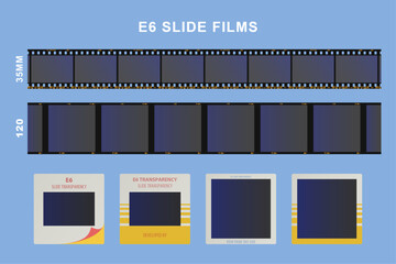 Detailed E6 Film Slides and Film Strips