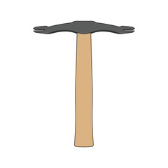 Kids drawing Cartoon Vector illustration scutch hammer icon Isolated on White Background