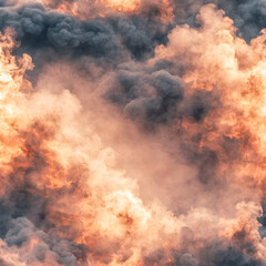 abstract fire background with a lot of smoke in the sky.