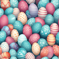 Fototapeta na wymiar Seamless pattern pastel Easter Eggs pattern background 