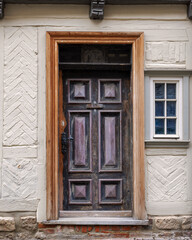 Old wooden door in Quedlinburg, Germany